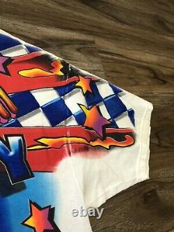 Vintage Dale Earnhardt Peter Max All Over Print Nascar Racing T-shirt Taille XL