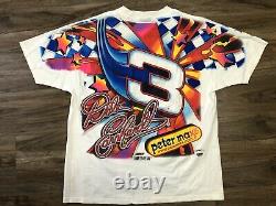 Vintage Dale Earnhardt Peter Max All Over Print Nascar Racing T-shirt Taille XL