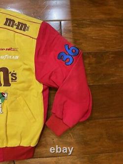 Vintage Ernie Irvan #36 M&ms Racing Jacket Taille Homme Taille Moyenne Nascar Jh Rare