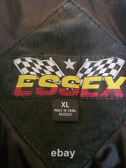 Vintage Essex Ford Racing Nascar Homme Varsity Veste Multi Couleur Cuir Sz XL