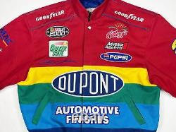 Vintage Jeff Gordon Veste 90s Nascar Racing Rainbow Dupont Chase Authentics R6