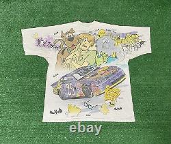 Vintage Nascar Cartoon Network Scooby Doo Wacky Racing T-shirt All Over Imprimer L