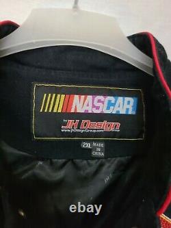Vintage Nascar Kevin Harvick Racing Jacket Jh Design Black Budweiser Hommes 2xl