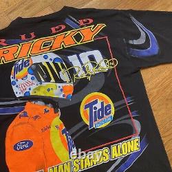 Vintage Nascar Ricky Rudd Tide Racing T Shirt XL All Over Imprimer Aop