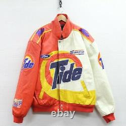 Vintage Ricky Rudd Tide Jeff Hamilton Leather Racing Jacket Taille XL 90s Nascar