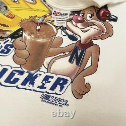 Vtg 90s Nesquick Snack Tee Nascar Racing Promo Rare Vintage Chemise Homme XL