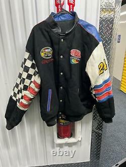 Vtg Jeff Hamilton Nascar Racing Jeff Gordon Dupont Veste Réversible En Cuir XXL