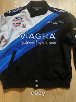 Vtg Mark Martin Viagra Roush Racing Jacket Rh Design Rare Edition Sz L Nascar