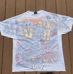 Vtg Y2k Nascar #24 Jeff Gordon Looney Tunes Racing All Over Imprimer T-shirt L XL