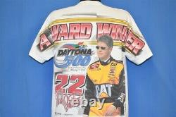Vtg Y2k Ward Burton Daytona 500 Champ 2002 Cat Dodge All Over T-shirt Racing L
